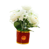 Maxbell Artificial Flowers in Pot Simulation Flower Bonsai Bouquet for Home Decor White