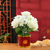 Maxbell Artificial Flowers in Pot Simulation Flower Bonsai Bouquet for Home Decor White