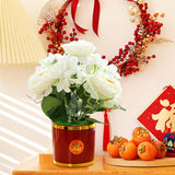 Maxbell Artificial Flowers in Pot Simulation Flower Bonsai Bouquet for Home Decor White