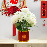 Maxbell Artificial Flowers in Pot Simulation Flower Bonsai Bouquet for Home Decor White