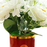 Maxbell Artificial Flowers in Pot Simulation Flower Bonsai Bouquet for Home Decor White