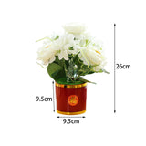 Maxbell Artificial Flowers in Pot Simulation Flower Bonsai Bouquet for Home Decor White