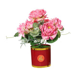 Maxbell Artificial Flowers in Pot Simulation Flower Bonsai Bouquet for Home Decor Pink