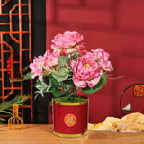 Maxbell Artificial Flowers in Pot Simulation Flower Bonsai Bouquet for Home Decor Pink