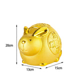 Maxbell Lucky Rabbit Money Bank Change Container for Festival Cabinet Tabletop 20cmx15cmx13cm