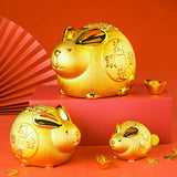 Maxbell Lucky Rabbit Money Bank Change Container for Festival Cabinet Tabletop 20cmx15cmx13cm