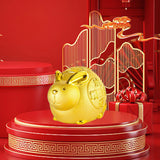 Maxbell Lucky Rabbit Money Bank Change Container for Festival Cabinet Tabletop 20cmx15cmx13cm