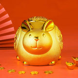 Maxbell Lucky Rabbit Money Bank Change Container for Festival Cabinet Tabletop 20cmx15cmx13cm