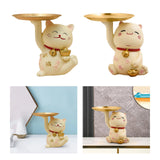 Maxbell Cat Statue Storage Tray Resin Kitten Figurine Key Holder Ornament 17cmx12cmx14cm