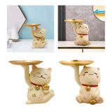 Maxbell Cat Statue Storage Tray Resin Kitten Figurine Key Holder Ornament 17cmx12cmx14cm