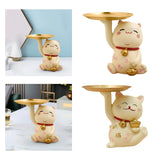 Maxbell Cat Statue Storage Tray Resin Kitten Figurine Key Holder Ornament 17cmx12cmx14cm