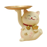 Maxbell Cat Statue Storage Tray Resin Kitten Figurine Key Holder Ornament 17cmx12cmx14cm