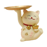 Maxbell Cat Statue Storage Tray Resin Kitten Figurine Key Holder Ornament 17cmx12cmx14cm