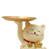 Maxbell Cat Statue Storage Tray Resin Kitten Figurine Key Holder Ornament 17cmx12cmx14cm