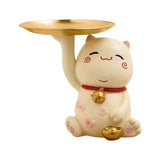 Maxbell Cat Statue Storage Tray Resin Kitten Figurine Key Holder Ornament 16cmx17cmx14cm