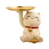 Maxbell Cat Statue Storage Tray Resin Kitten Figurine Key Holder Ornament 16cmx17cmx14cm