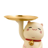 Maxbell Cat Statue Storage Tray Resin Kitten Figurine Key Holder Ornament 16cmx17cmx14cm