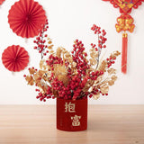 Maxbell Chinese New Year Vase Table Centerpiece Ornaments for Spring Festival Indoor Rich