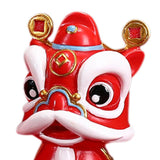 Maxbell Desktop Chinese Style Lion Statue Lightweight Stable Base Fine Craftsmanship Red