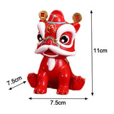 Maxbell Desktop Chinese Style Lion Statue Lightweight Stable Base Fine Craftsmanship Red