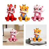 Maxbell Desktop Chinese Style Lion Statue Lightweight Stable Base Fine Craftsmanship Red