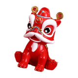 Maxbell Desktop Chinese Style Lion Statue Lightweight Stable Base Fine Craftsmanship Red