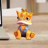 Maxbell Desktop Chinese Style Lion Statue Lightweight Stable Base Fine Craftsmanship Yellow