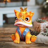 Maxbell Desktop Chinese Style Lion Statue Lightweight Stable Base Fine Craftsmanship Yellow