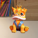 Maxbell Desktop Chinese Style Lion Statue Lightweight Stable Base Fine Craftsmanship Yellow