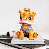 Maxbell Desktop Chinese Style Lion Statue Lightweight Stable Base Fine Craftsmanship Yellow