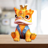 Maxbell Desktop Chinese Style Lion Statue Lightweight Stable Base Fine Craftsmanship Yellow