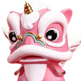 Maxbell Desktop Chinese Style Lion Statue Lightweight Stable Base Fine Craftsmanship Pink