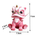 Maxbell Desktop Chinese Style Lion Statue Lightweight Stable Base Fine Craftsmanship Pink