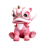 Maxbell Desktop Chinese Style Lion Statue Lightweight Stable Base Fine Craftsmanship Pink
