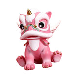 Maxbell Desktop Chinese Style Lion Statue Lightweight Stable Base Fine Craftsmanship Pink