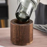 Maxbell Modern Flower Vase Wood Base Cylinder Vases Table Centerpiece Glass Vase S
