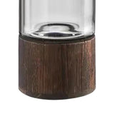 Maxbell Modern Flower Vase Wood Base Cylinder Vases Table Centerpiece Glass Vase S