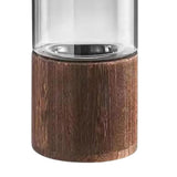 Maxbell Modern Flower Vase Wood Base Cylinder Vases Table Centerpiece Glass Vase M