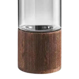 Maxbell Modern Flower Vase Wood Base Cylinder Vases Table Centerpiece Glass Vase L