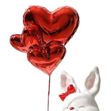 Maxbell Nordic Rabbit Storage Tray Statue Figurines Ornament for Home Desk Decor red