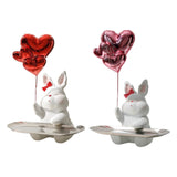 Maxbell Nordic Rabbit Storage Tray Statue Figurines Ornament for Home Desk Decor red