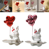 Maxbell Nordic Rabbit Storage Tray Statue Figurines Ornament for Home Desk Decor red