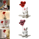 Maxbell Nordic Rabbit Storage Tray Statue Figurines Ornament for Home Desk Decor red