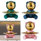 Maxbell Bear Storage Tray Statue Animal Sculpture for Entrance Bar Decor Green