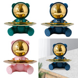Maxbell Bear Storage Tray Statue Animal Sculpture for Entrance Bar Decor Green