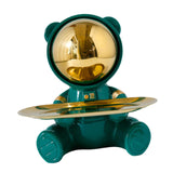 Maxbell Bear Storage Tray Statue Animal Sculpture for Entrance Bar Decor Green