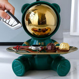 Maxbell Bear Storage Tray Statue Animal Sculpture for Entrance Bar Decor Green