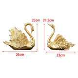 Maxbell 2x Resin Statues Sculptures Table Centerpiece Swan Figurines for Bedroom
