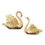 Maxbell 2x Resin Statues Sculptures Table Centerpiece Swan Figurines for Bedroom