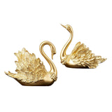 Maxbell 2x Resin Statues Sculptures Table Centerpiece Swan Figurines for Bedroom